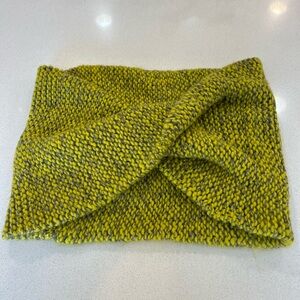 Gray and lime color chunky infinity scarf